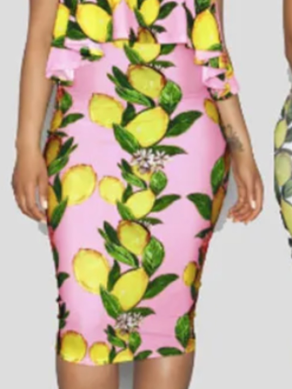 🍋RUE 107 Pink Lemon Midi Skirt🍋